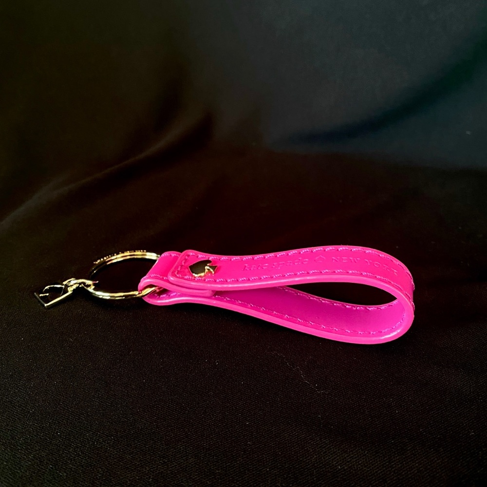 Kate Spade Hot Pink Leather Keychain